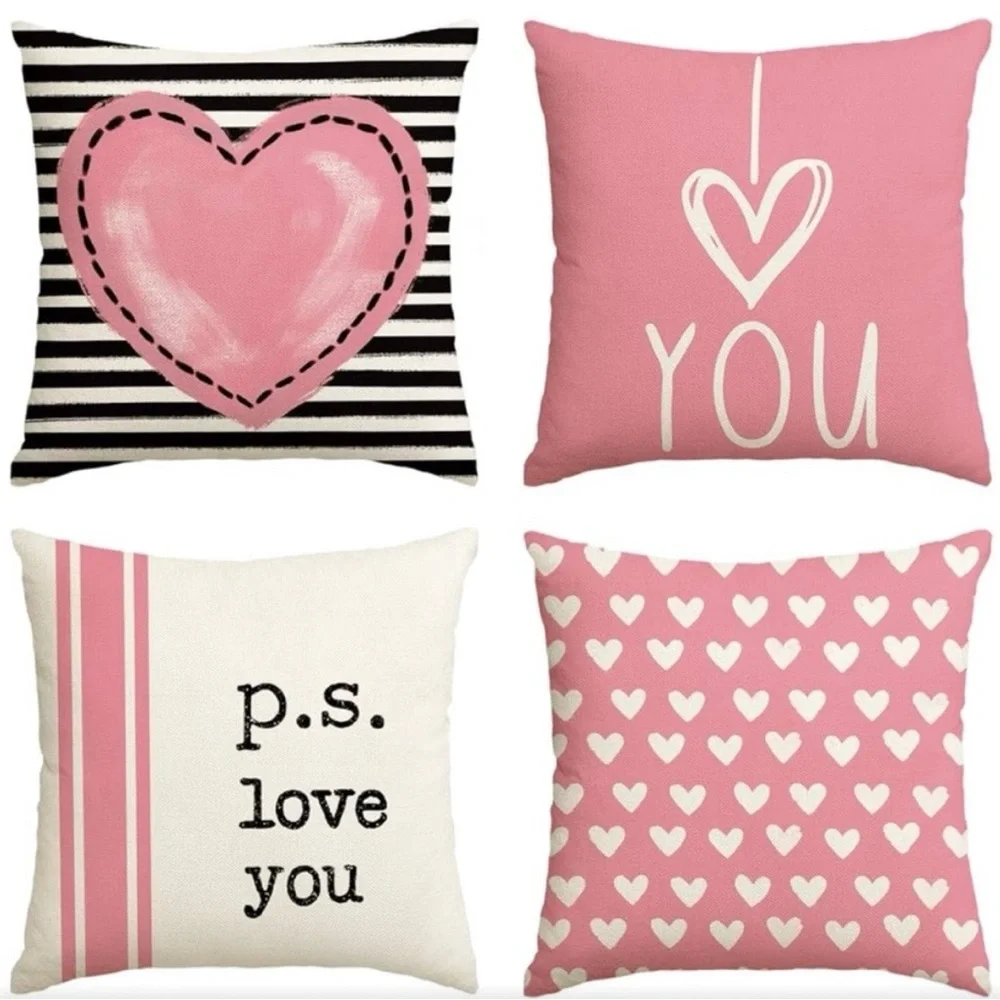 Valentine’s Day Decorative Pillow Covers Set of 4